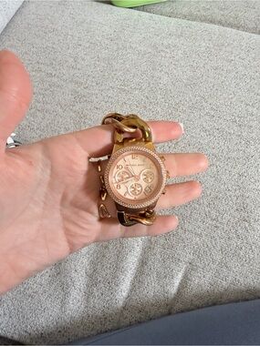 Michael Kors Rose Gold Chain-Link Chronograph Watch